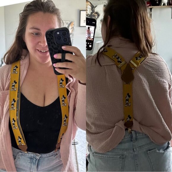 Disney | Vintage Yellow Mickey Mouse Suspenders | One Size Adult - Picture 9 of 10